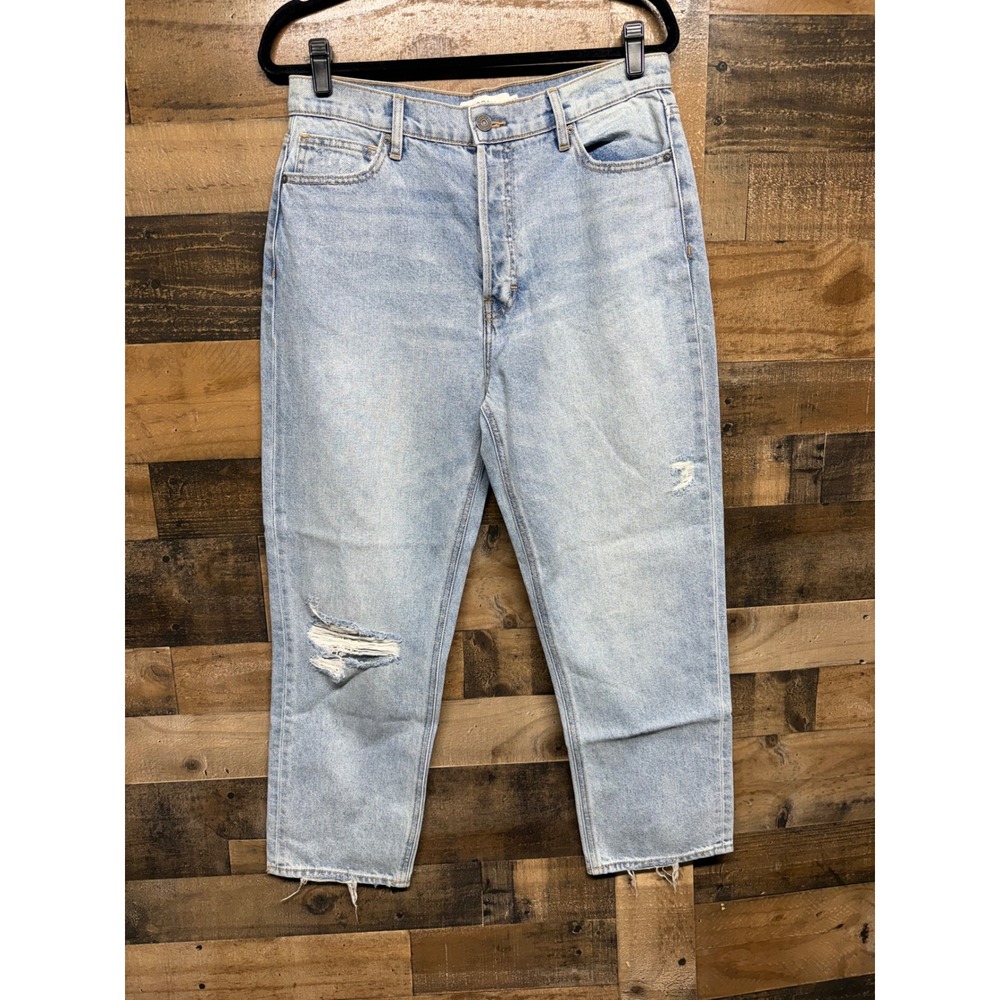 Hidden Jeans Tracey High Rise‎ Straight Leg Distressed Light Wash Denim Size 30